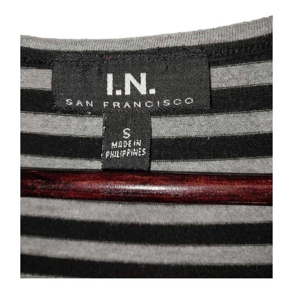 Short sleeve black striped dress by I.N. San Francisco.  Size Small - Picture 3 of 3